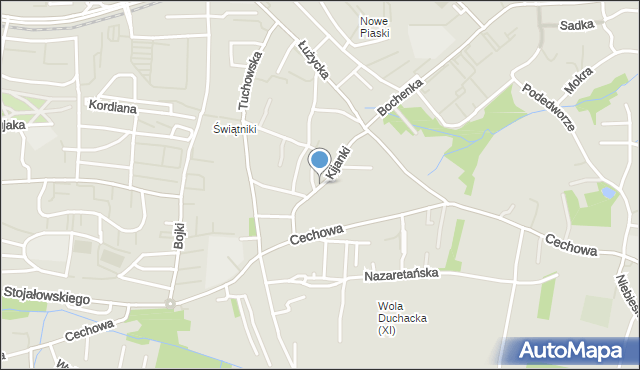 Kraków, Kijanki, mapa Krakowa