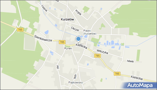 Kurzelów, Kielecka, mapa Kurzelów