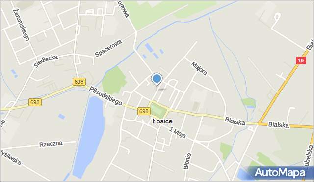 Łosice, Kilińskiego Jana, płk., mapa Łosice