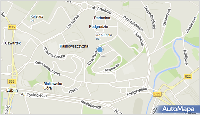 Lublin, Kiwerskiego Wojciecha, mapa Lublina