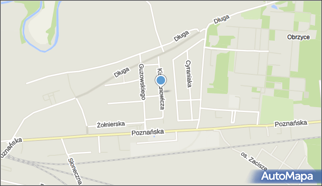 Międzyrzecz, Kiszmanowicza L., mapa Międzyrzecz