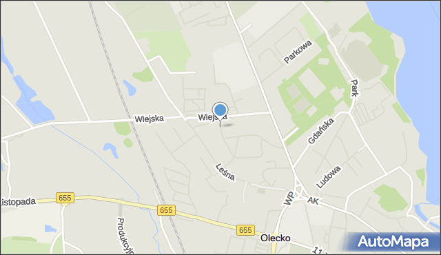 Olecko, Kiepury Jana, mapa Olecko