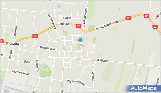 Pleszew, Kilińskiego Jana, płk., mapa Pleszew