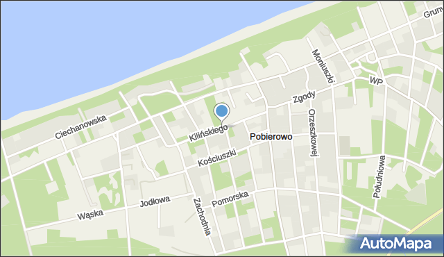 Pobierowo, Kilińskiego Jana, płk., mapa Pobierowo