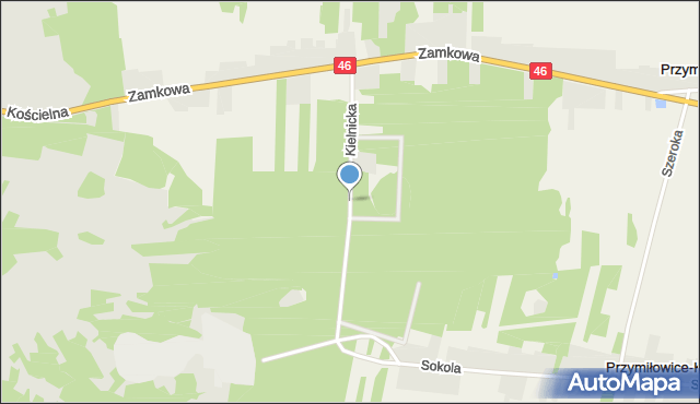 Przymiłowice, Kielnicka, mapa Przymiłowice