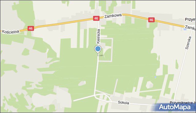 Przymiłowice, Kielnicka, mapa Przymiłowice