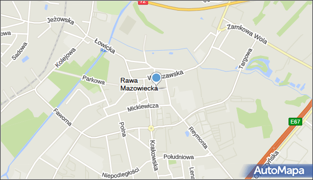 Rawa Mazowiecka, Kilińskiego Jana, płk., mapa Rawa Mazowiecka