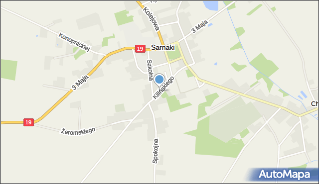 Sarnaki, Kilińskiego Jana, płk., mapa Sarnaki