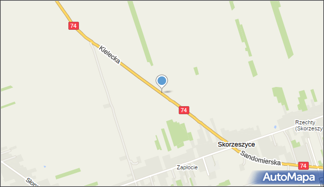 Skorzeszyce, Kielecka, mapa Skorzeszyce