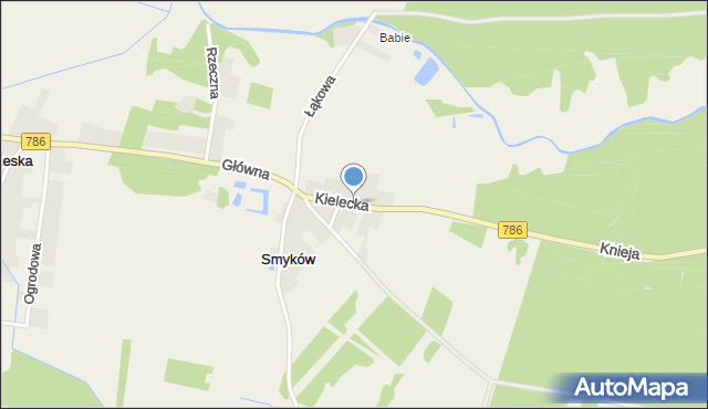 Smyków gmina Przyrów, Kielecka, mapa Smyków gmina Przyrów