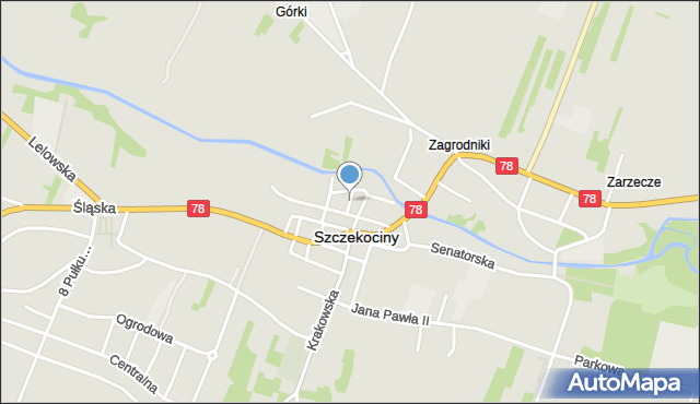 Szczekociny, Kilińskiego Jana, płk., mapa Szczekociny