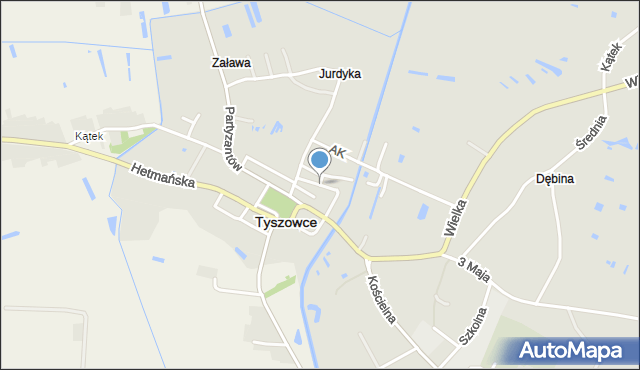 Tyszowce, Kilińskiego Jana, płk., mapa Tyszowce