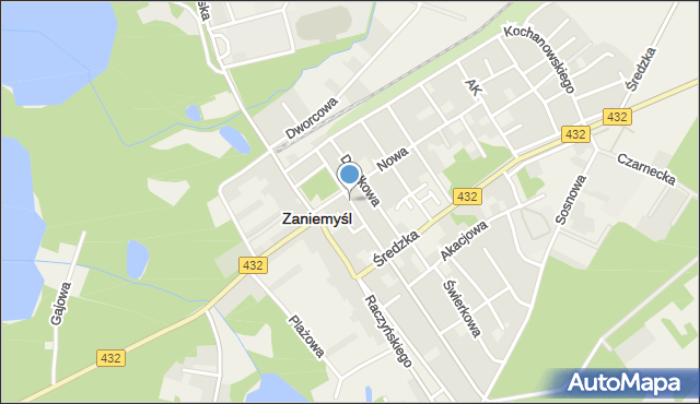 Zaniemyśl, Kilińskiego Jana, płk., mapa Zaniemyśl