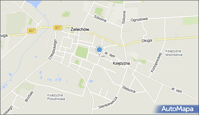 Żelechów powiat garwoliński, Kilińskiego Jana, płk., mapa Żelechów powiat garwoliński