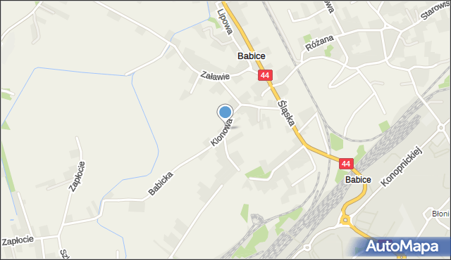 Babice gmina Oświęcim, Klonowa, mapa Babice gmina Oświęcim