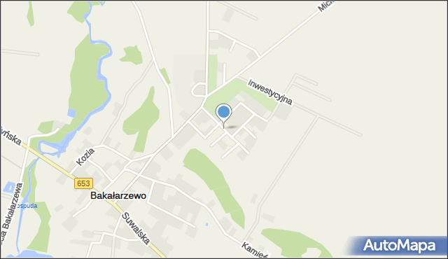 Bakałarzewo, Klonowa, mapa Bakałarzewo