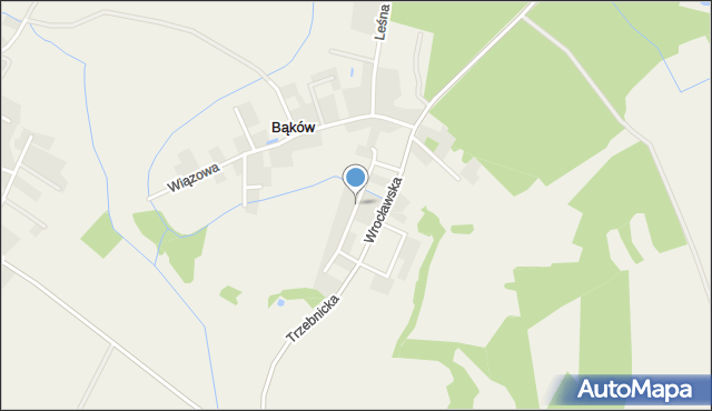 Bąków gmina Długołęka, Klonowa, mapa Bąków gmina Długołęka