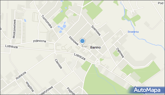 Banino, Klonowa, mapa Banino