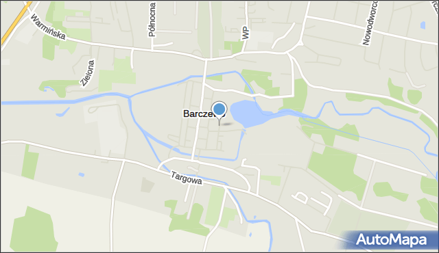 Barczewo, Klasztorna, mapa Barczewo