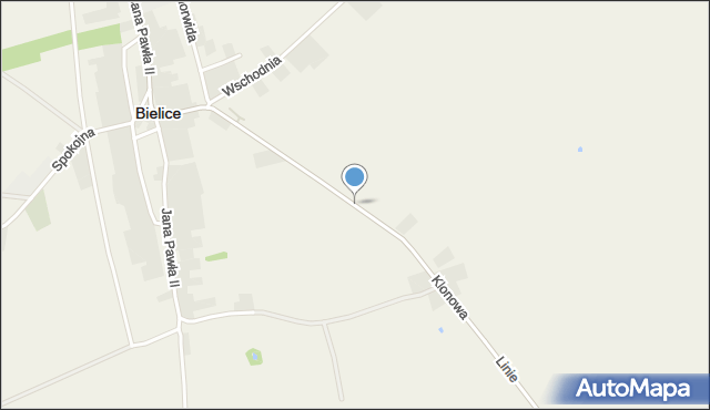 Bielice powiat pyrzycki, Klonowa, mapa Bielice powiat pyrzycki