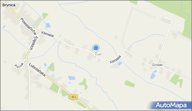 Brynica gmina Łubniany, Klimasa, ks., mapa Brynica gmina Łubniany