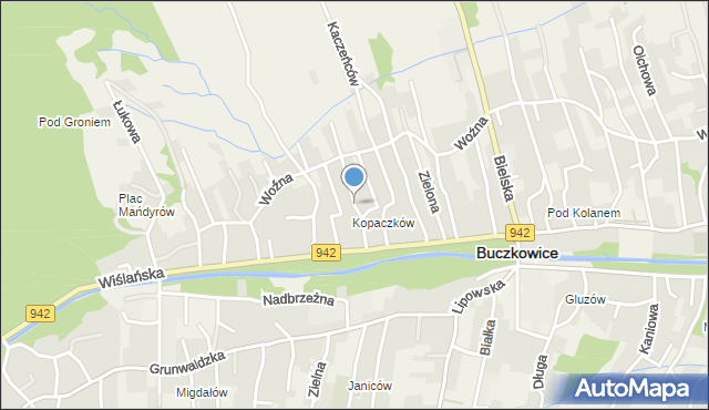 Buczkowice, Klonowa, mapa Buczkowice