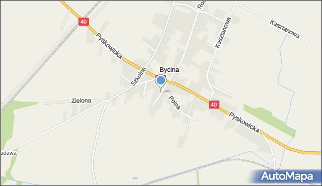 Bycina, Klubowa, mapa Bycina
