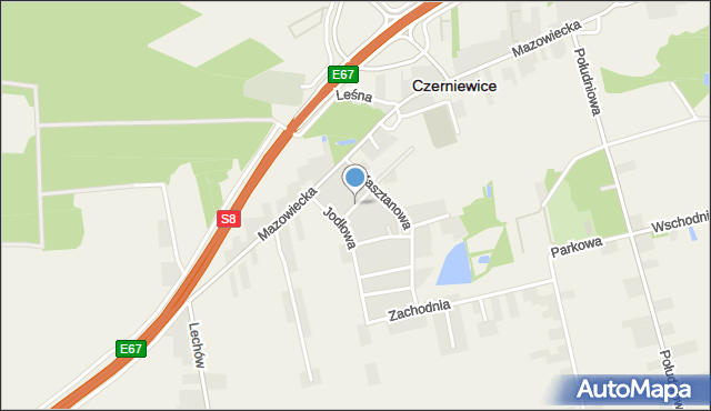 Czerniewice powiat tomaszowski, Klonowa, mapa Czerniewice powiat tomaszowski
