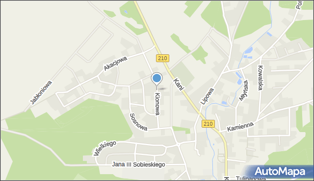 Dębnica Kaszubska, Klonowa, mapa Dębnica Kaszubska