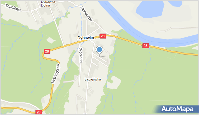 Dybawka, Klonowa, mapa Dybawka