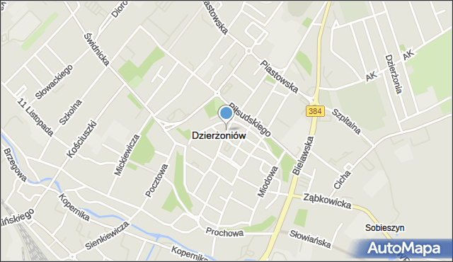 Dzierżoniów, Klasztorna, mapa Dzierżoniów