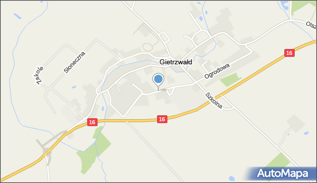 Gietrzwałd, Klonowa, mapa Gietrzwałd