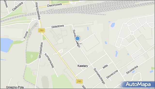 Gniezno, Klonowa, mapa Gniezna