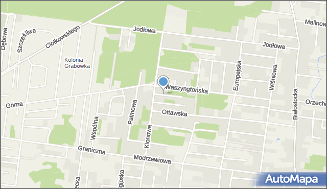 Grabówka powiat białostocki, Klonowa, mapa Grabówka powiat białostocki