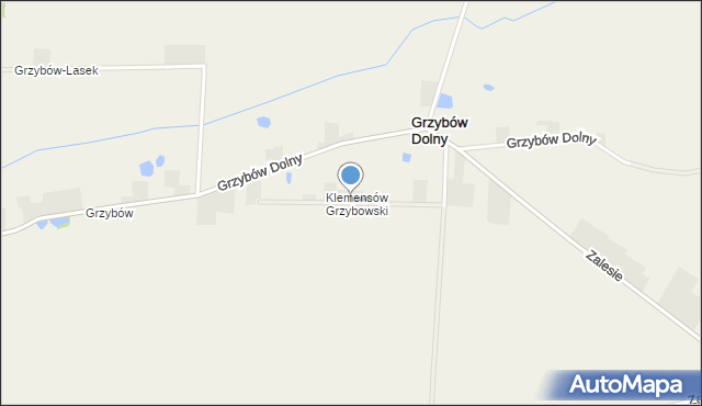 Grzybów Dolny, Klemensów Grzybowski, mapa Grzybów Dolny