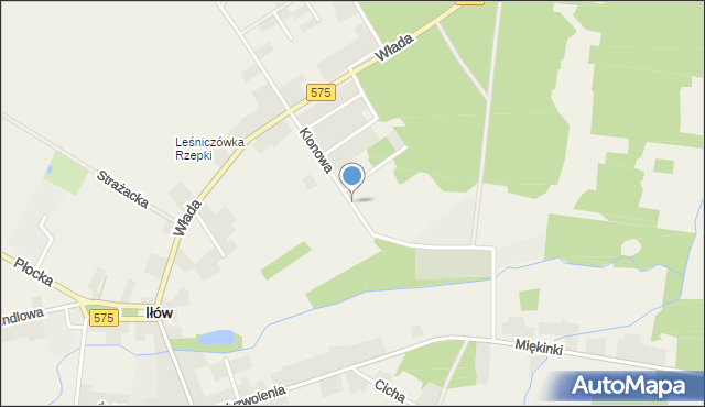 Iłów, Klonowa, mapa Iłów