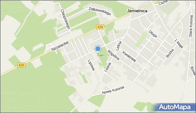 Jemielnica, Klonowa, mapa Jemielnica