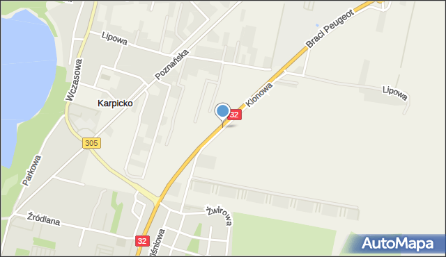 Karpicko, Klonowa, mapa Karpicko