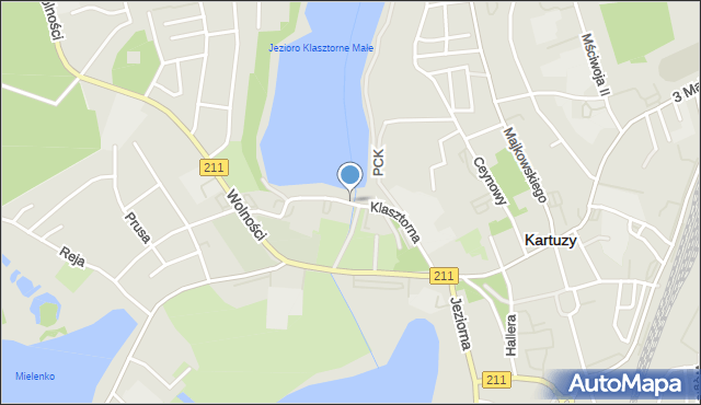 Kartuzy, Klasztorna, mapa Kartuzy