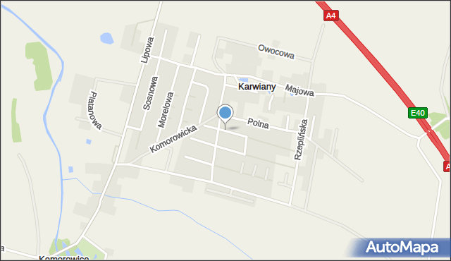 Karwiany, Klonowa, mapa Karwiany