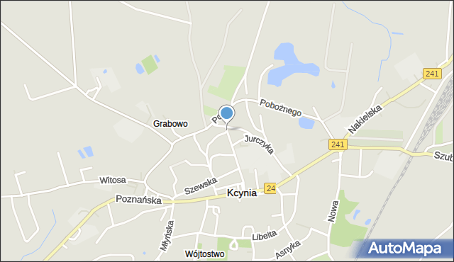 Kcynia, Klasztorna, mapa Kcynia