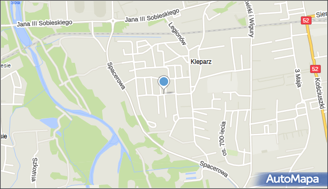 Kęty, Kleparz Boczna, mapa Kęty