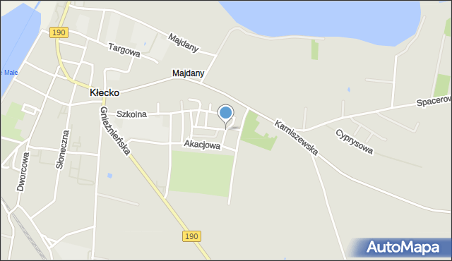 Kłecko, Klonowa, mapa Kłecko