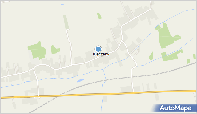 Klęczany gmina Sędziszów Małopolski, Klęczany, mapa Klęczany gmina Sędziszów Małopolski