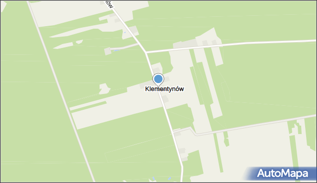 Klementynów gmina Sulejów, Klementynów, mapa Klementynów gmina Sulejów