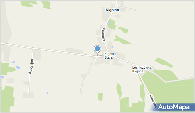 Klępina, Klonowa, mapa Klępina