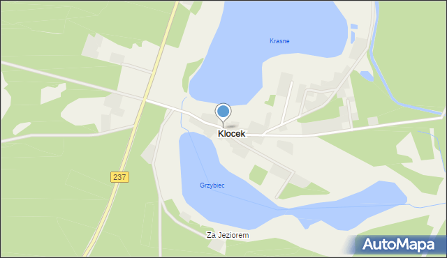 Klocek, Klocek, mapa Klocek