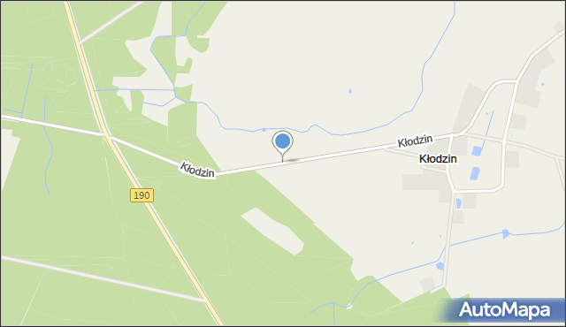 Kłodzin gmina Mieścisko, Kłodzin, mapa Kłodzin gmina Mieścisko