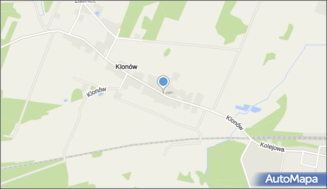 Klonów gmina Międzybórz, Klonów, mapa Klonów gmina Międzybórz