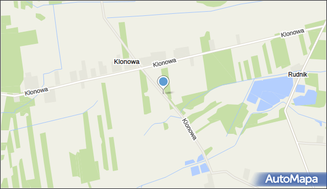 Klonowa gmina Rusinów, Klonowa, mapa Klonowa gmina Rusinów